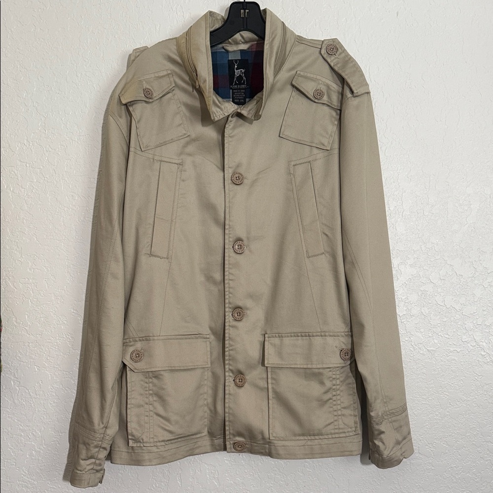 Men's Beige Military Field Jacket